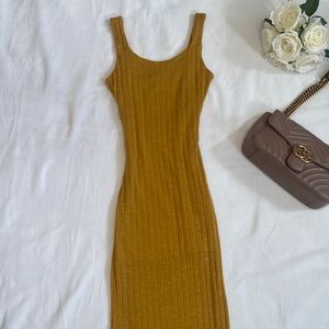 Mustard Yellow Knit Maxi Dress size Small